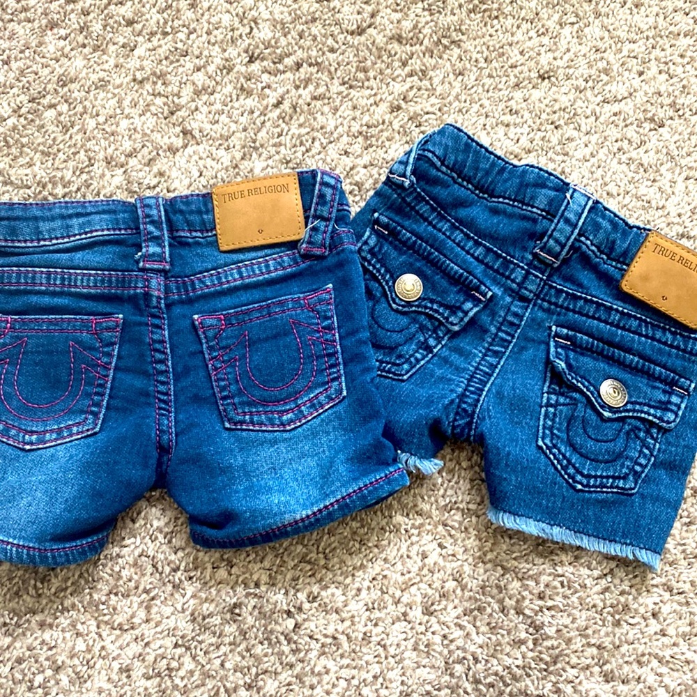 True Religion toddler girls jean shorts